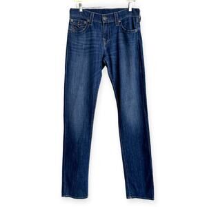 True Religion Geno Relaxed Slim Medium Wash Flap Pocket Jeans Men's Size 30x35